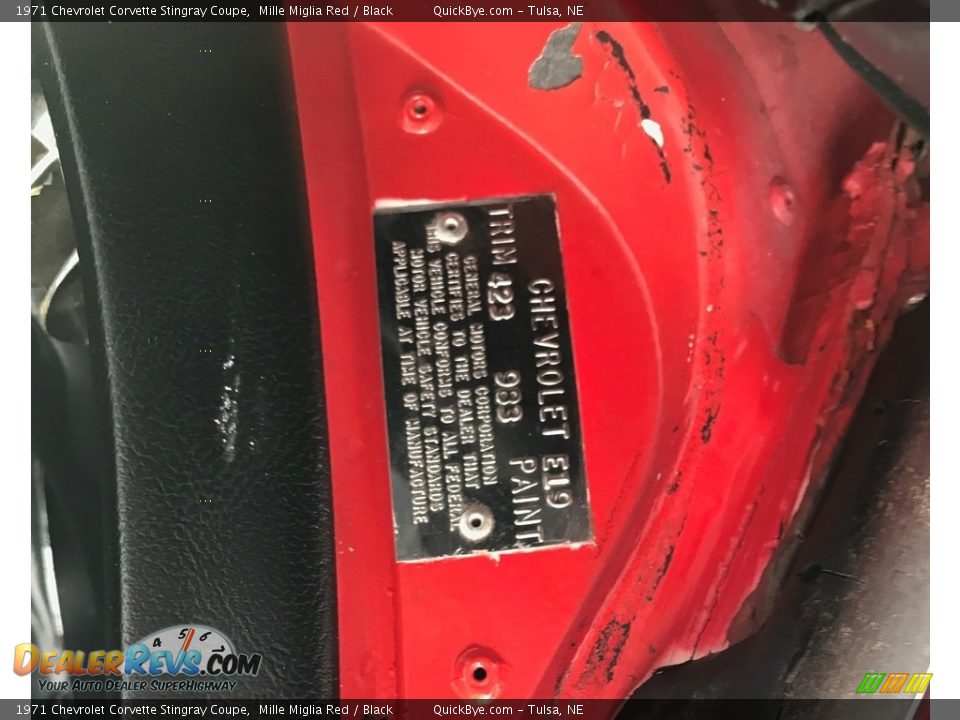 1971 Chevrolet Corvette Stingray Coupe Mille Miglia Red / Black Photo #28