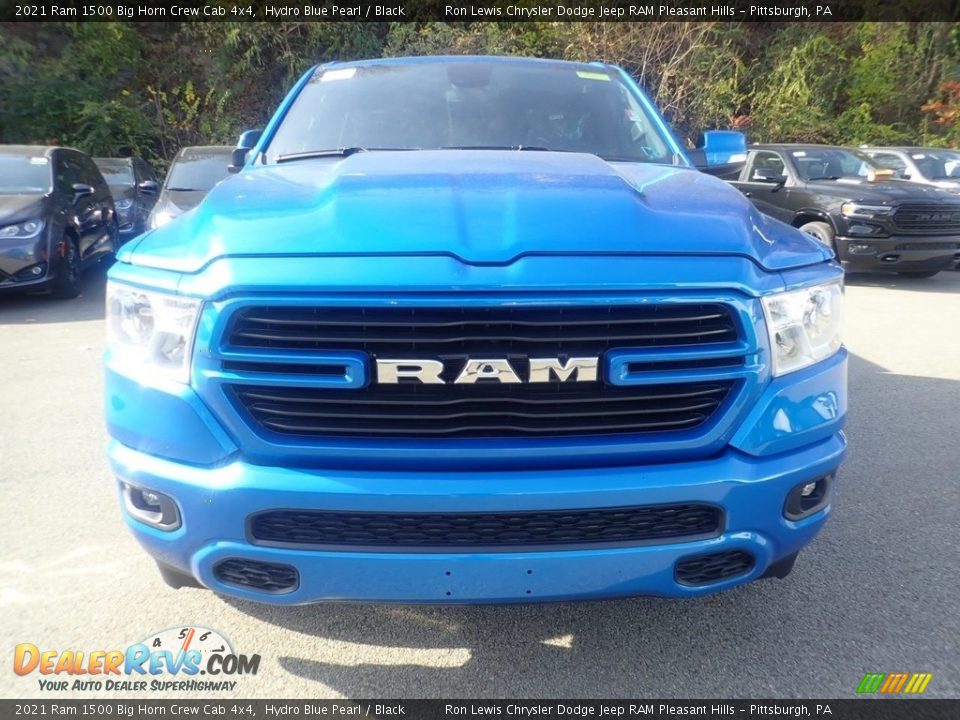 2021 Ram 1500 Big Horn Crew Cab 4x4 Hydro Blue Pearl / Black Photo #2