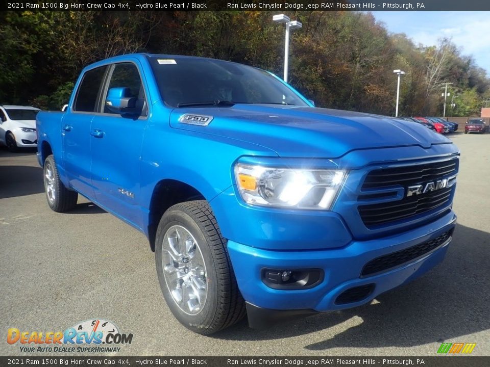 2021 Ram 1500 Big Horn Crew Cab 4x4 Hydro Blue Pearl / Black Photo #3