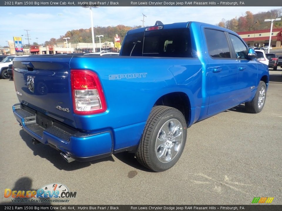 2021 Ram 1500 Big Horn Crew Cab 4x4 Hydro Blue Pearl / Black Photo #5