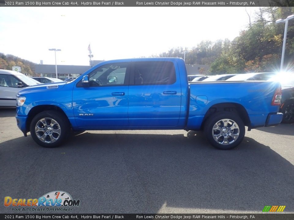 2021 Ram 1500 Big Horn Crew Cab 4x4 Hydro Blue Pearl / Black Photo #6