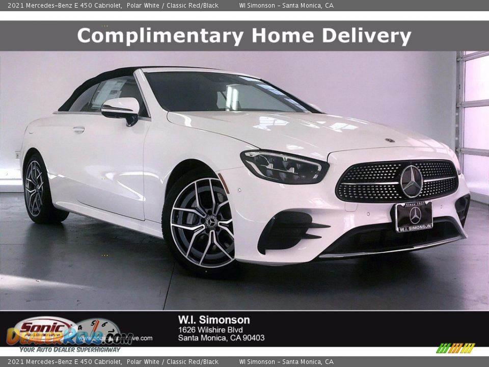 2021 Mercedes-Benz E 450 Cabriolet Polar White / Classic Red/Black Photo #1