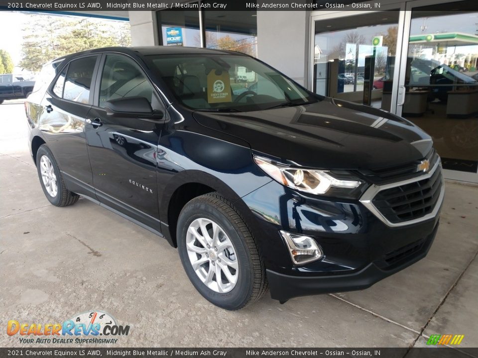 2021 Chevrolet Equinox LS AWD Midnight Blue Metallic / Medium Ash Gray Photo #2