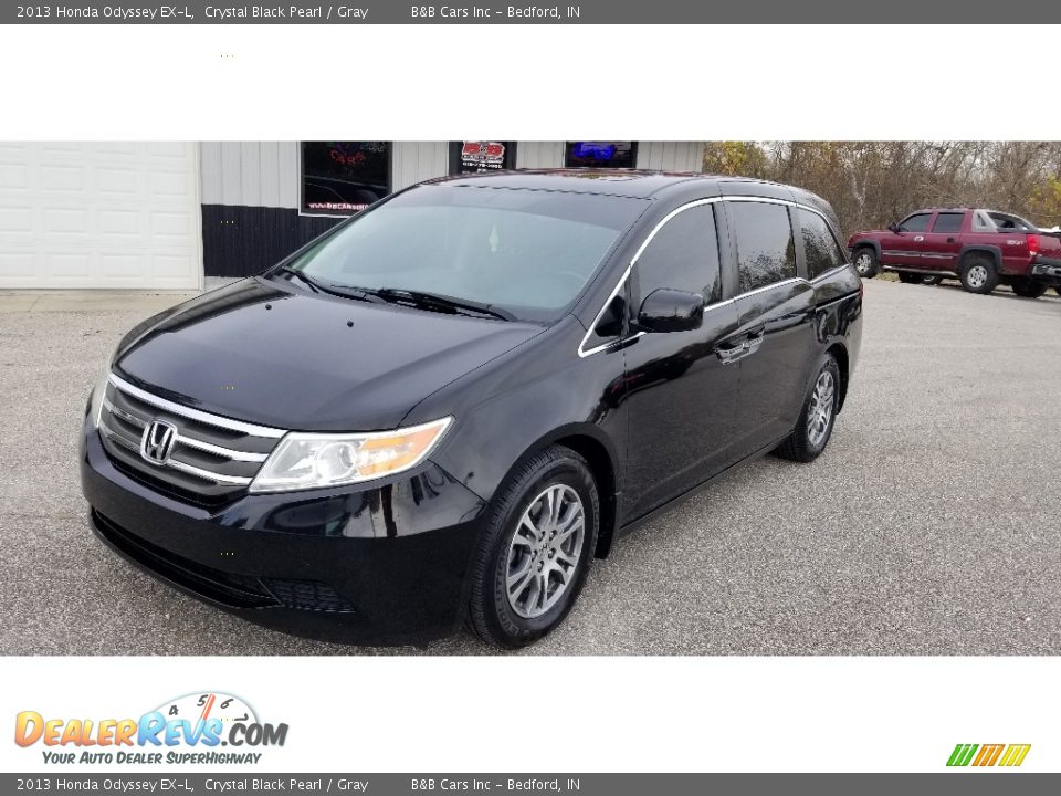 2013 Honda Odyssey EX-L Crystal Black Pearl / Gray Photo #3