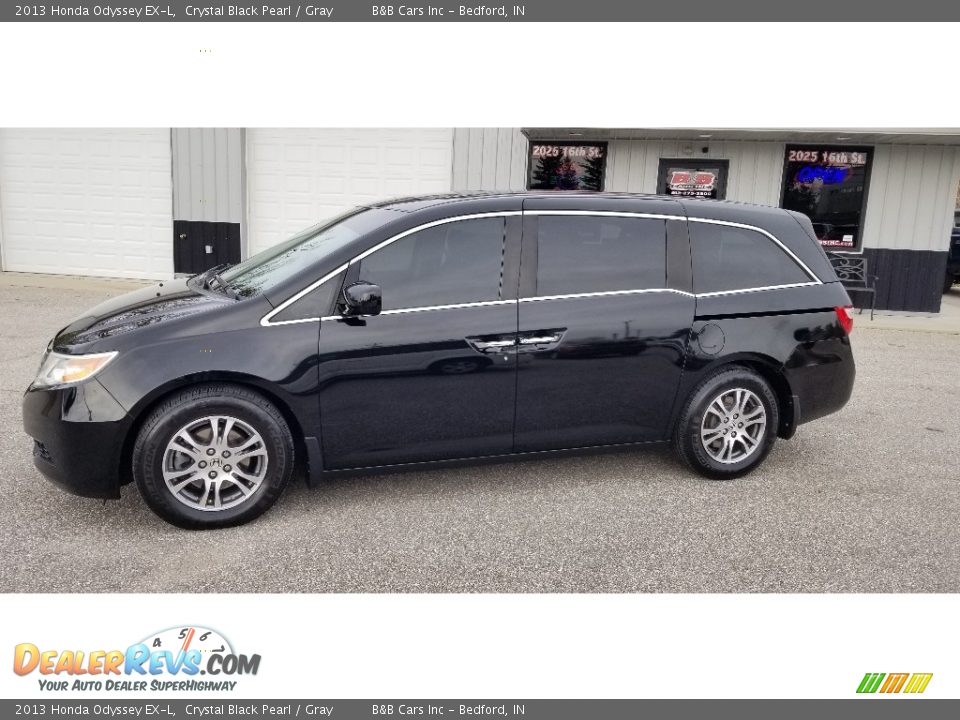 2013 Honda Odyssey EX-L Crystal Black Pearl / Gray Photo #4