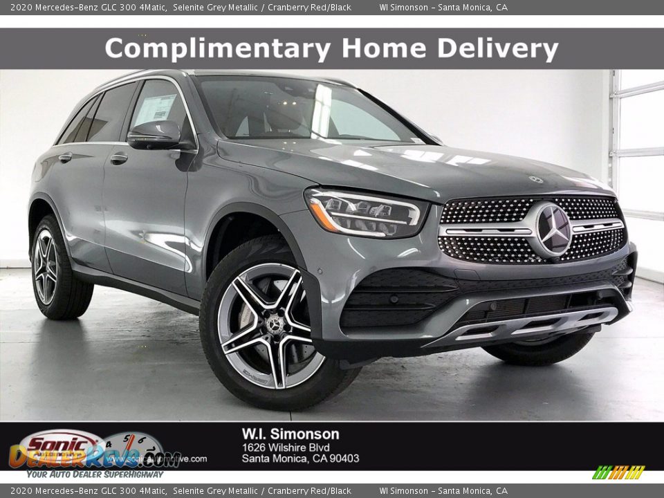 2020 Mercedes-Benz GLC 300 4Matic Selenite Grey Metallic / Cranberry Red/Black Photo #1