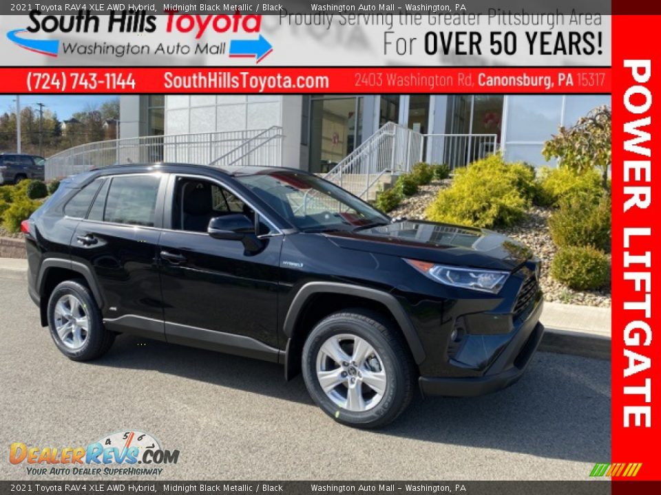2021 Toyota RAV4 XLE AWD Hybrid Midnight Black Metallic / Black Photo #1