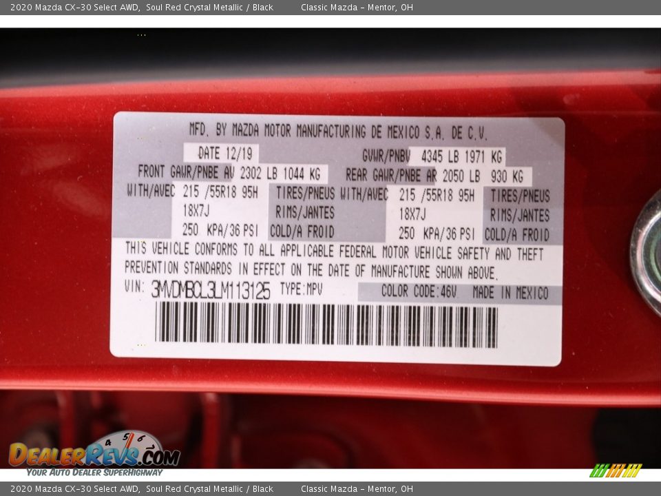 2020 Mazda CX-30 Select AWD Soul Red Crystal Metallic / Black Photo #20