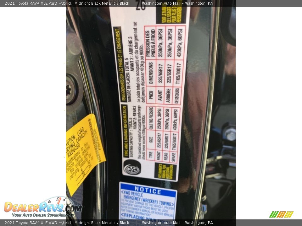 2021 Toyota RAV4 XLE AWD Hybrid Midnight Black Metallic / Black Photo #36