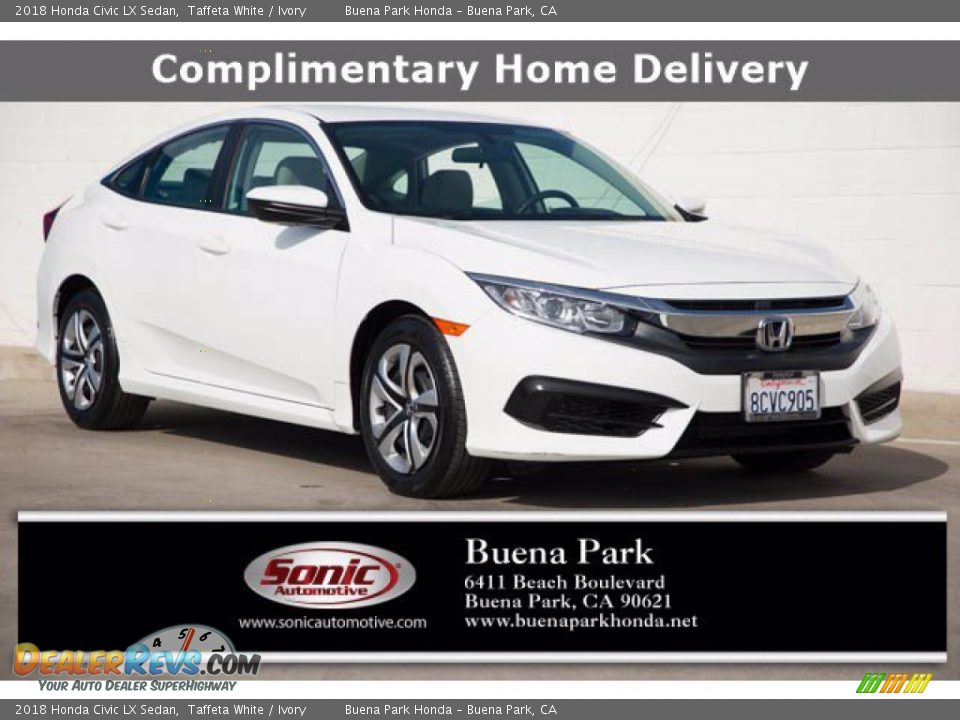 2018 Honda Civic LX Sedan Taffeta White / Ivory Photo #1