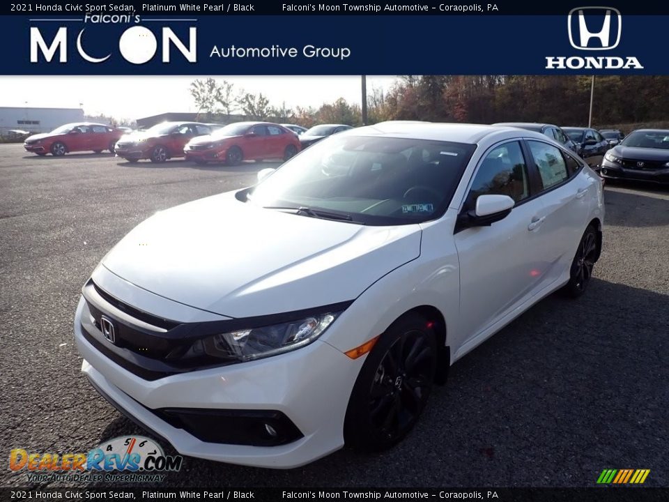 2021 Honda Civic Sport Sedan Platinum White Pearl / Black Photo #1