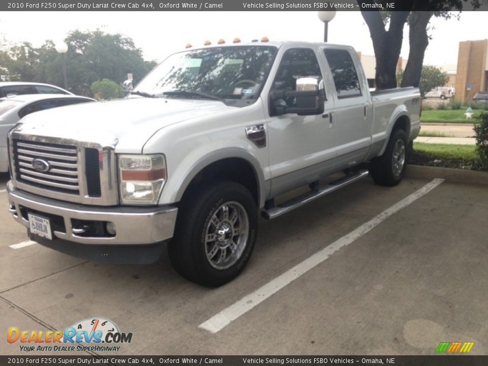 2010 Ford F250 Super Duty Lariat Crew Cab 4x4 Oxford White / Camel Photo #1