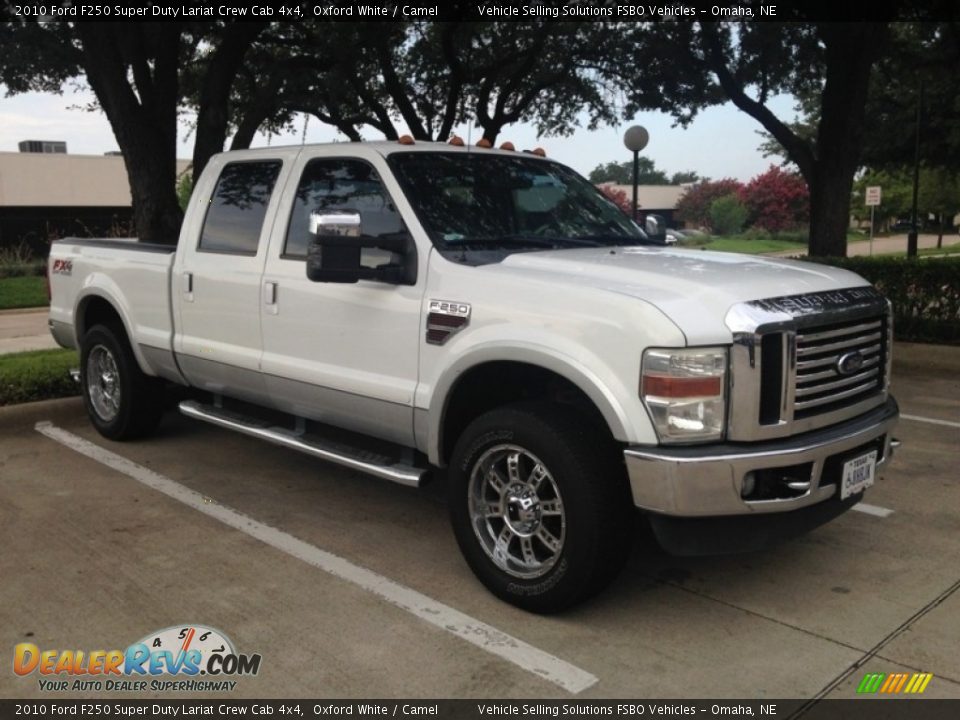 2010 Ford F250 Super Duty Lariat Crew Cab 4x4 Oxford White / Camel Photo #2