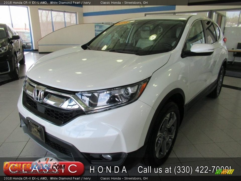 2018 Honda CR-V EX-L AWD White Diamond Pearl / Ivory Photo #1