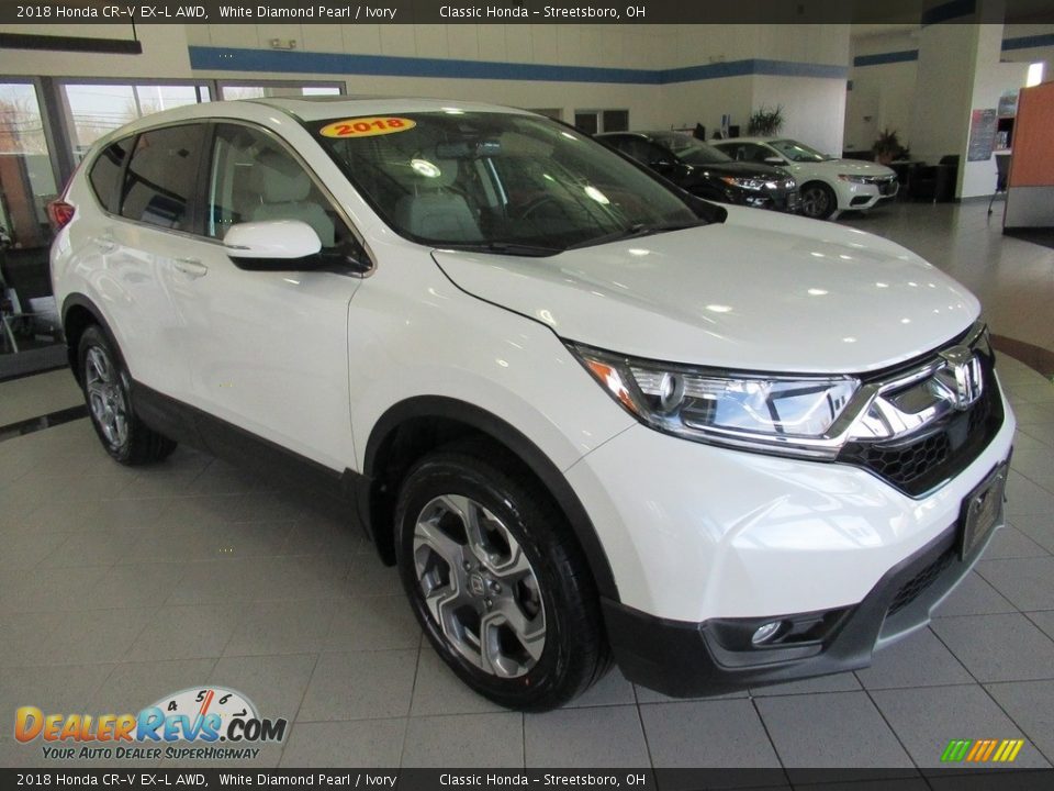 2018 Honda CR-V EX-L AWD White Diamond Pearl / Ivory Photo #3