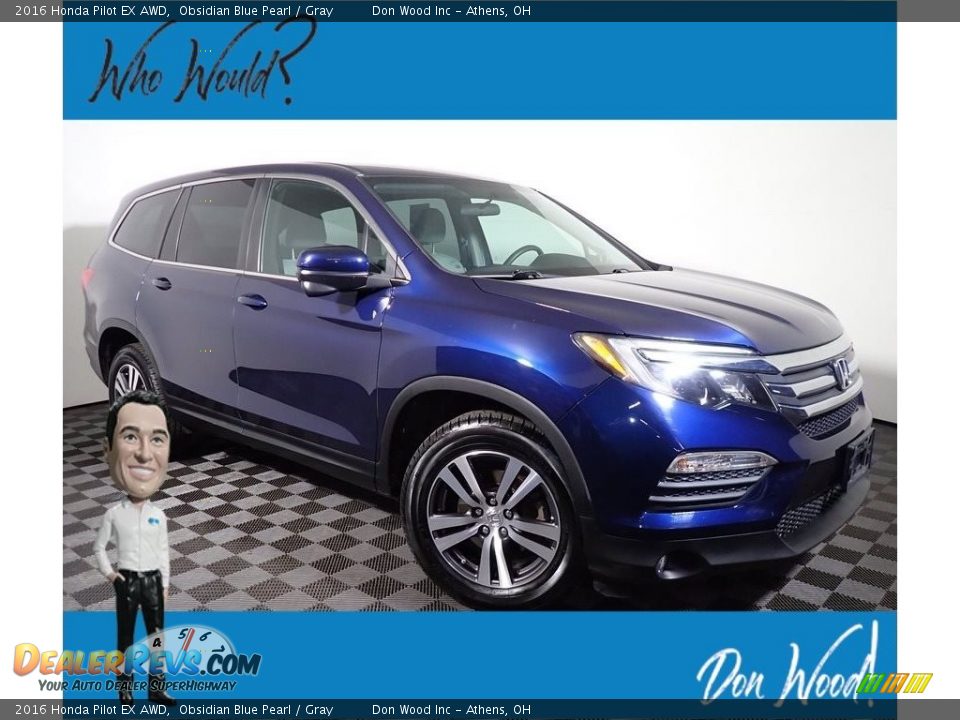 2016 Honda Pilot EX AWD Obsidian Blue Pearl / Gray Photo #1