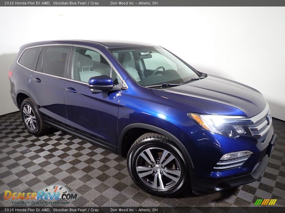 2016 Honda Pilot EX AWD Obsidian Blue Pearl / Gray Photo #2