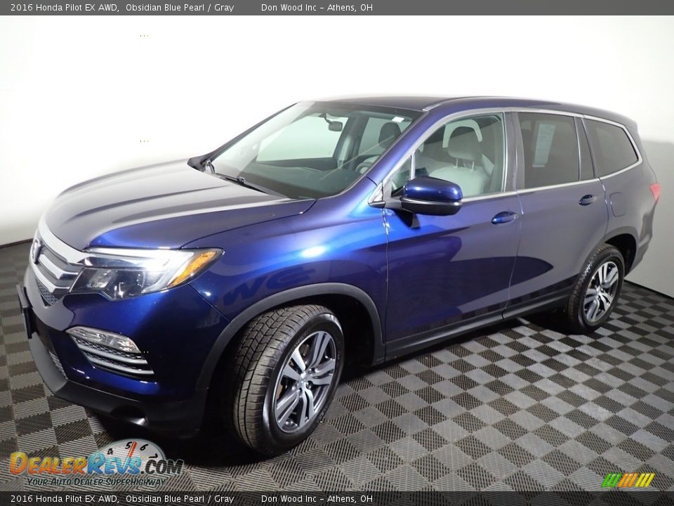 2016 Honda Pilot EX AWD Obsidian Blue Pearl / Gray Photo #7