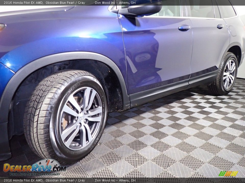 2016 Honda Pilot EX AWD Obsidian Blue Pearl / Gray Photo #8