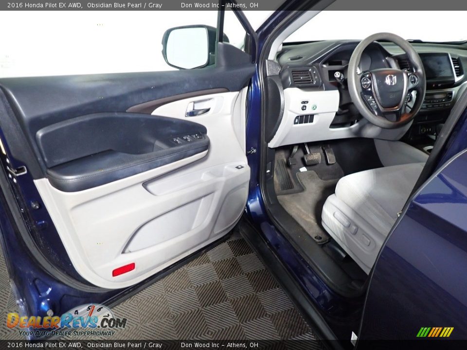 2016 Honda Pilot EX AWD Obsidian Blue Pearl / Gray Photo #17