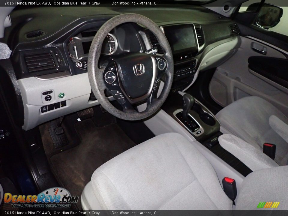 2016 Honda Pilot EX AWD Obsidian Blue Pearl / Gray Photo #19