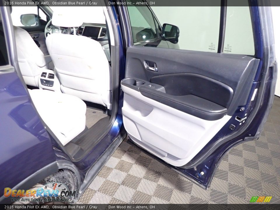 2016 Honda Pilot EX AWD Obsidian Blue Pearl / Gray Photo #22