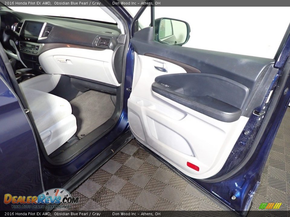 2016 Honda Pilot EX AWD Obsidian Blue Pearl / Gray Photo #24