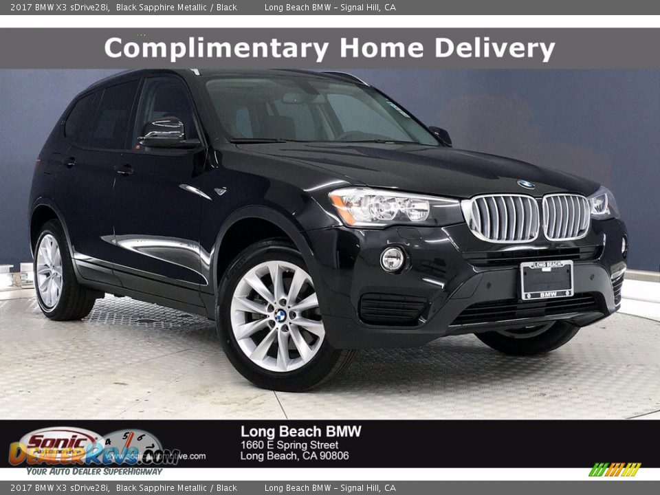 2017 BMW X3 sDrive28i Black Sapphire Metallic / Black Photo #1