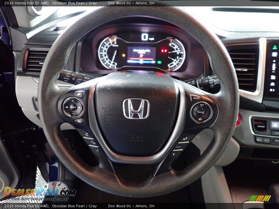 2016 Honda Pilot EX AWD Obsidian Blue Pearl / Gray Photo #29