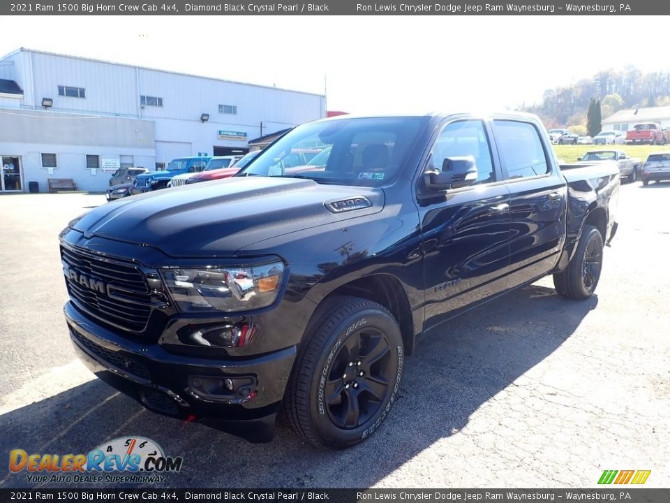 2021 Ram 1500 Big Horn Crew Cab 4x4 Diamond Black Crystal Pearl / Black Photo #1