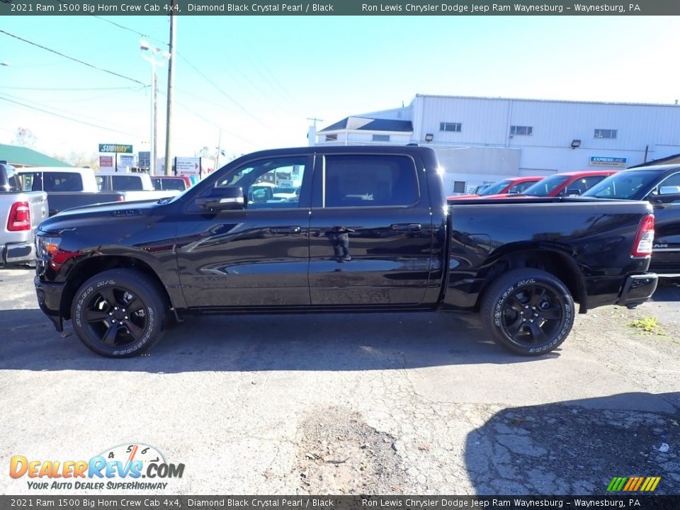 2021 Ram 1500 Big Horn Crew Cab 4x4 Diamond Black Crystal Pearl / Black Photo #3