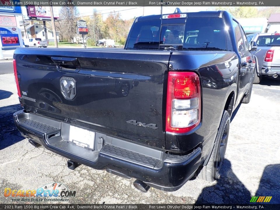 2021 Ram 1500 Big Horn Crew Cab 4x4 Diamond Black Crystal Pearl / Black Photo #6