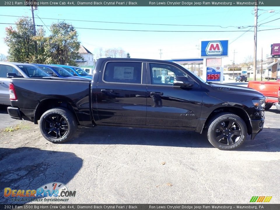 2021 Ram 1500 Big Horn Crew Cab 4x4 Diamond Black Crystal Pearl / Black Photo #7