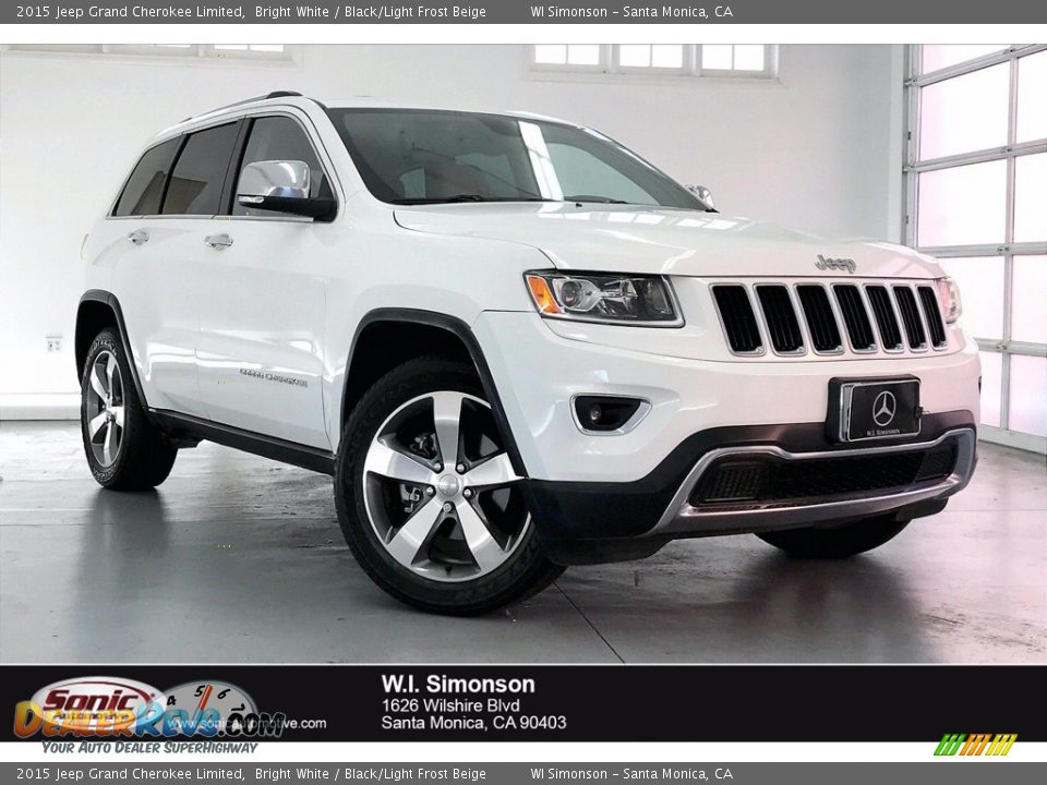 2015 Jeep Grand Cherokee Limited Bright White / Black/Light Frost Beige Photo #1