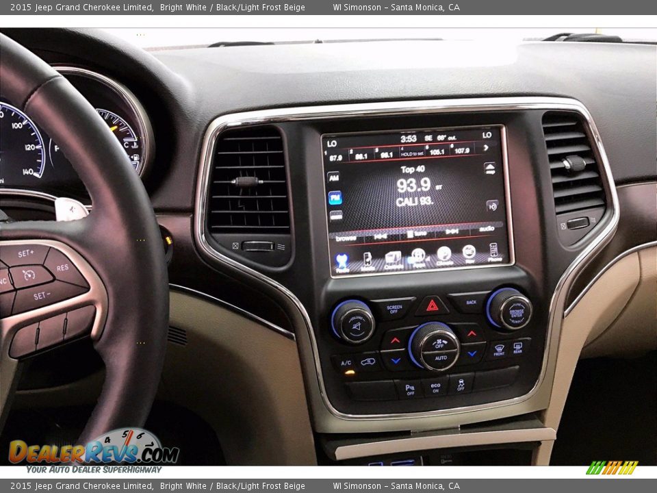 2015 Jeep Grand Cherokee Limited Bright White / Black/Light Frost Beige Photo #5