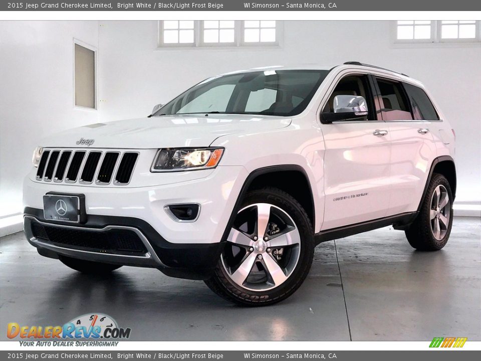 2015 Jeep Grand Cherokee Limited Bright White / Black/Light Frost Beige Photo #12