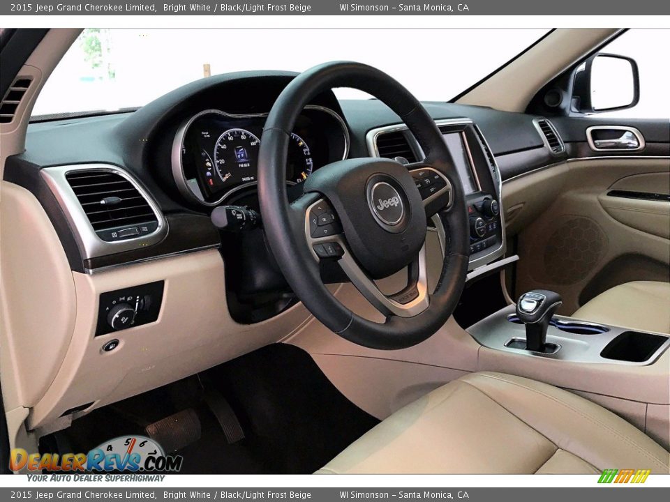 2015 Jeep Grand Cherokee Limited Bright White / Black/Light Frost Beige Photo #14