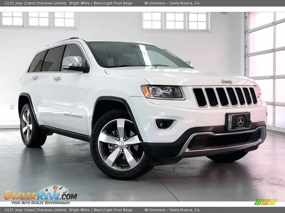 2015 Jeep Grand Cherokee Limited Bright White / Black/Light Frost Beige Photo #34