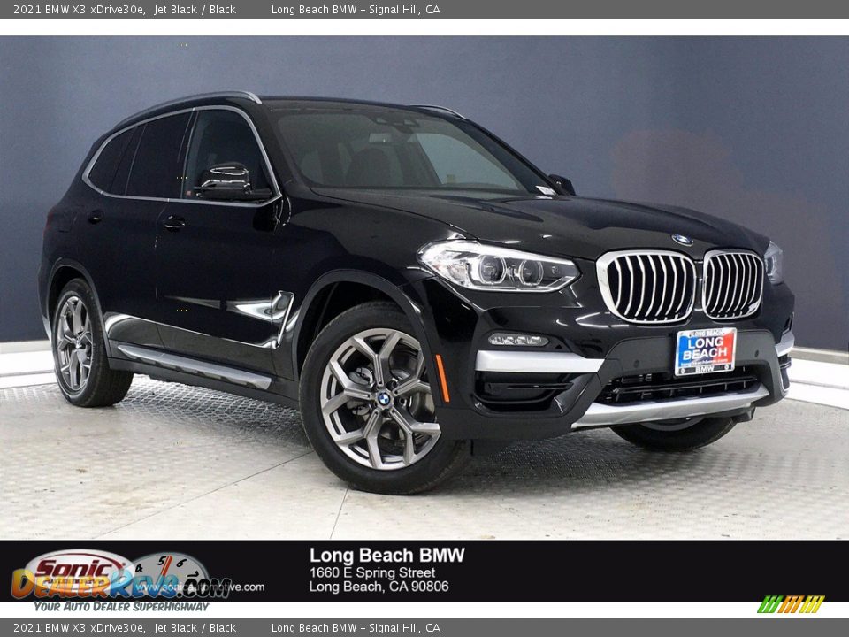 2021 BMW X3 xDrive30e Jet Black / Black Photo #1