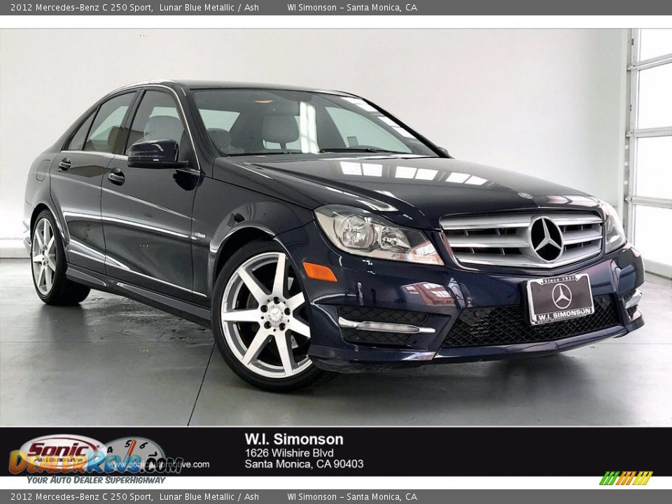 2012 Mercedes-Benz C 250 Sport Lunar Blue Metallic / Ash Photo #1