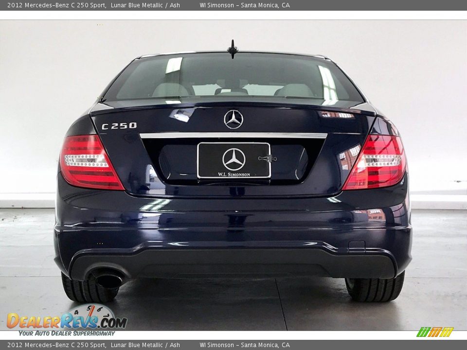 2012 Mercedes-Benz C 250 Sport Lunar Blue Metallic / Ash Photo #3