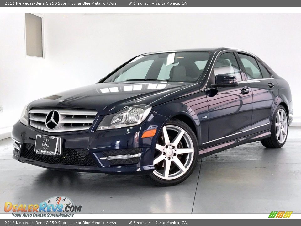 2012 Mercedes-Benz C 250 Sport Lunar Blue Metallic / Ash Photo #12