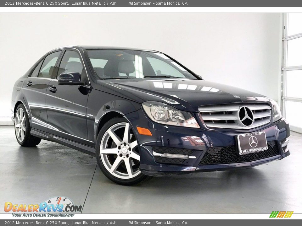 2012 Mercedes-Benz C 250 Sport Lunar Blue Metallic / Ash Photo #34