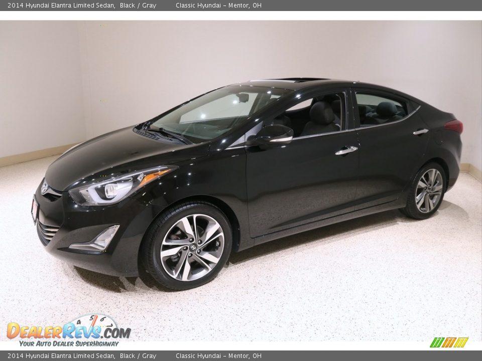 2014 Hyundai Elantra Limited Sedan Black / Gray Photo #3