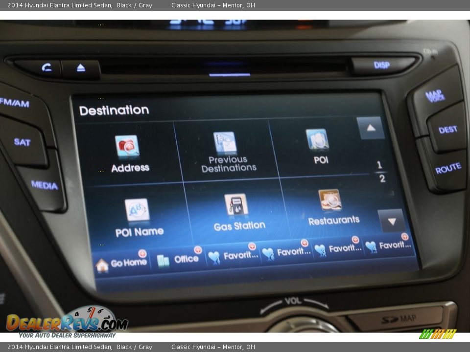 2014 Hyundai Elantra Limited Sedan Black / Gray Photo #11