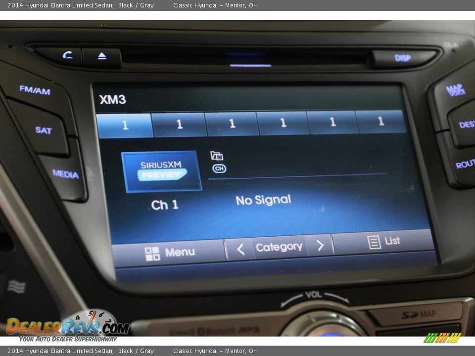 2014 Hyundai Elantra Limited Sedan Black / Gray Photo #13