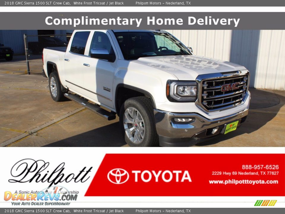 2018 GMC Sierra 1500 SLT Crew Cab White Frost Tricoat / Jet Black Photo #1