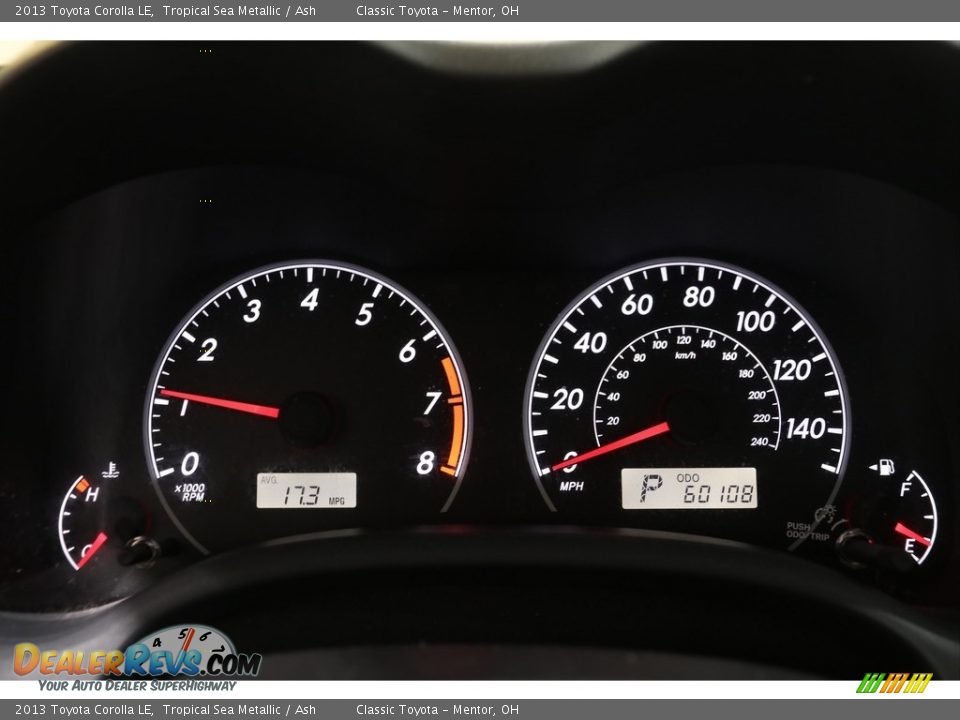 2013 Toyota Corolla LE Tropical Sea Metallic / Ash Photo #8