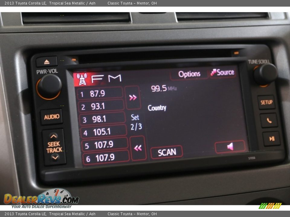 2013 Toyota Corolla LE Tropical Sea Metallic / Ash Photo #11