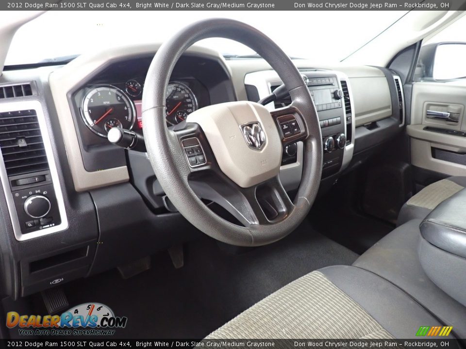 2012 Dodge Ram 1500 SLT Quad Cab 4x4 Bright White / Dark Slate Gray/Medium Graystone Photo #22